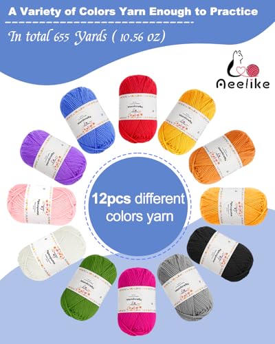 Aeelike Crochet Kits for Beginners Adults Kids, Complete Crochet Set, Navy - color: Navy