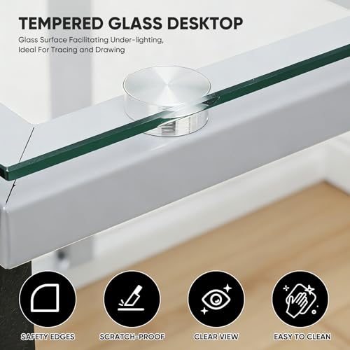 Magshion Drafting Table Adjustable Drawing Table - color: Clear & Gray