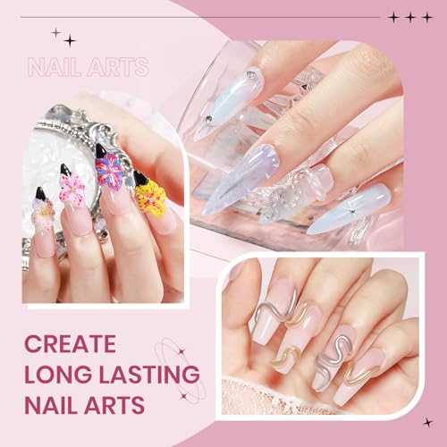 Clear White Pink Solid Builder Gel for Nails 3D Nail Art Sculpture Hard Gel - color: Clear&White&Pink