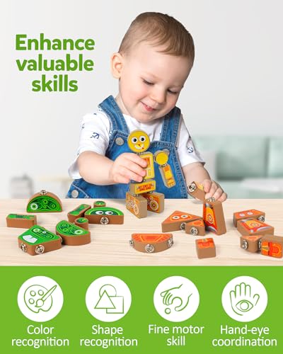 Coogam Snap Together Robot Builders for Toddlers