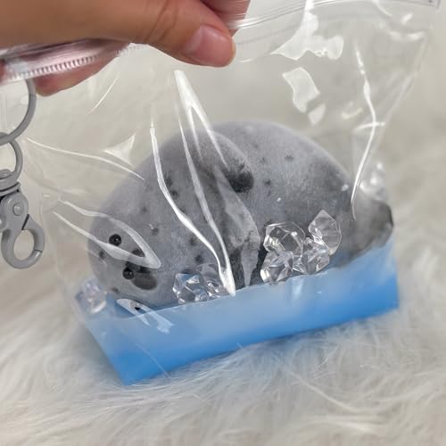 Taba Squishy Kit Seal Silicone Mold 4''+Liquid Gel+Flocking Cute Animal Maker Set - color: 4'' Seal