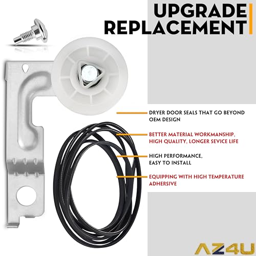 AZ4U Dryer Idler Pulley and Belt Kit for Samsung DV210AEW DV45H7000EW - size: Idler Pulley + Belt