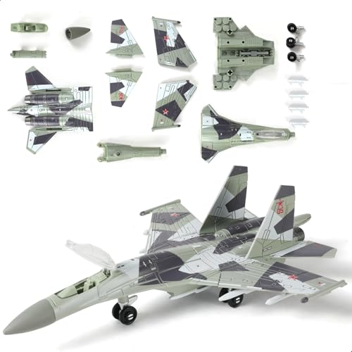 SEBUNAS 1:100 Scale SU-35 Fighter Jet Quick Build Model Kit - color: 03.su-35