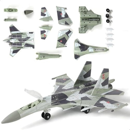 SEBUNAS 1:100 Scale SU-35 Fighter Jet Quick Build Model Kit - color: 03.su-35