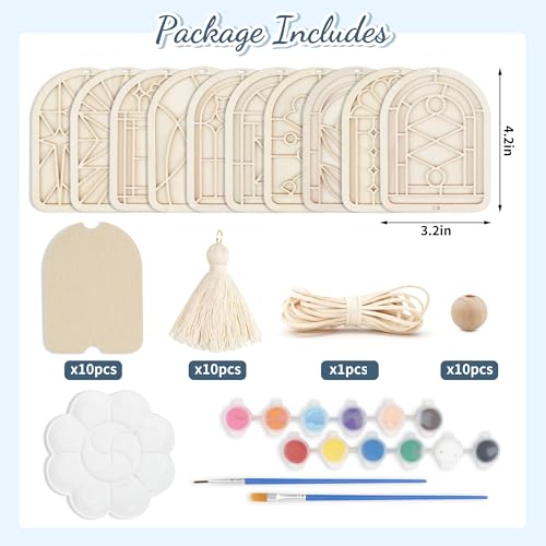 Temlum 10pcs Wooden Air Frshener Painting Craft Kit for Adults