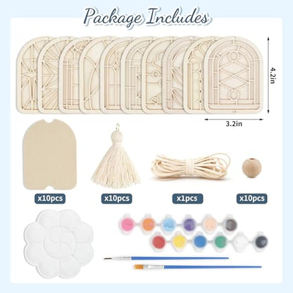 Temlum 10pcs Wooden Air Frshener Painting Craft Kit for Adults