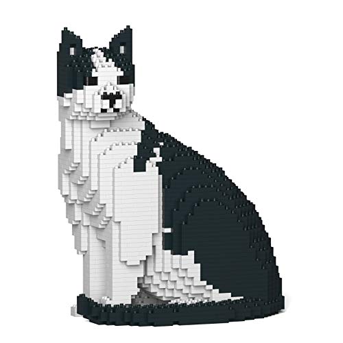 JEKCA Cat 10S-M02 | Black and White Cat Plastic Building Blocks | Age 14+ - color: Black and White