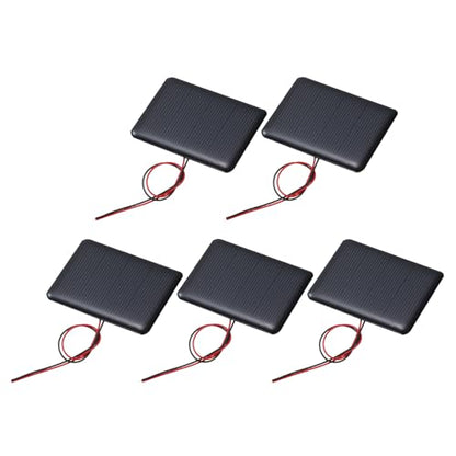 MECCANIXITY 5Pcs 2V 0.24W 120mA Mini Solar Panels, Small Polycrystalline Solar Cell Panel with Cable for DIY Electric Toy Materials Kits Charger - style: 2V 0.24W 120mA