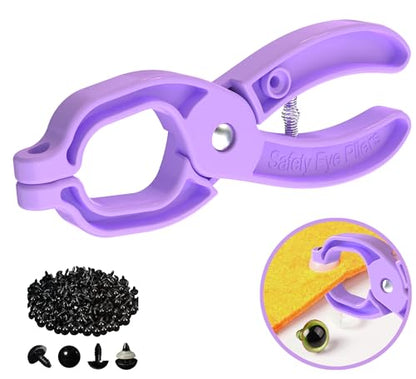 GEOCCI Safety Eye Tool Auxiliary Tool for Attaching Safety Eyes for Crocheting Safety Eyes Crochet Tools for Amigurumi Crochet & Stuffed Animal Eyes Making Supplies Tool（Purple） - color: Purple