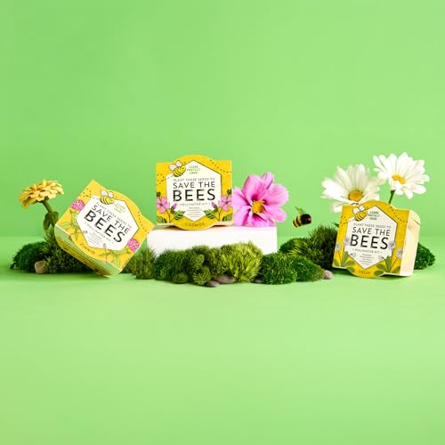 Buzzy Seeds Save the Bees Wildflower Grow Kit 12-Pack, Pollinator Friendly