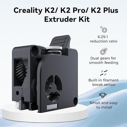 Creality K2 Plus Extruder Kit, Original 3D Printer Extruder Part, K2/ K2 Pro Combo Dual Gears Extrusion Kit with Filament Break Sensor, 6.25:1 Reduction Ratio, Force Up to 80N for Filament Smooth Feed - style: K2 Series Extruder