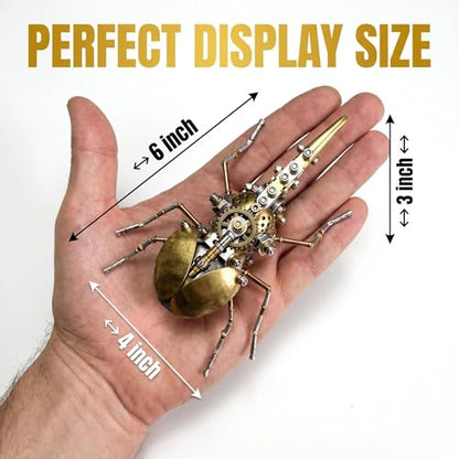 Steampunk Mechanical Rhinoceros Beetle Insect 3D Metal Puzzle Model Kits 160+ Parts 2-3 Hours Build Cool Desk Decor Christmas & Birthday Gift for Men Adults Father (Aristolochia) - style: Aristolochia