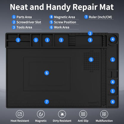STREBITO Soldering Mat Electronics Mat Silicone Repair Mat 17.7''x11.8''