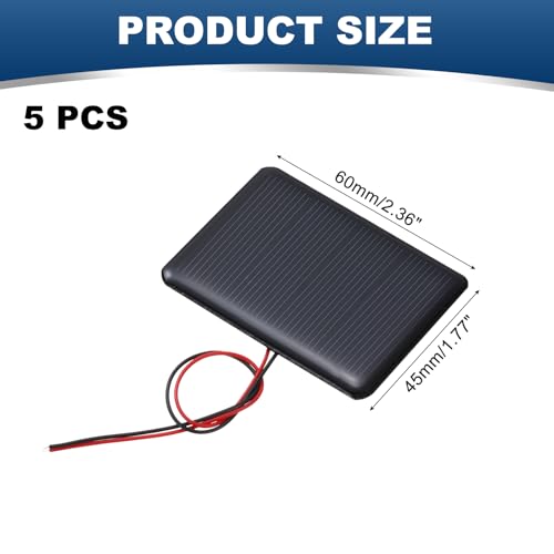 MECCANIXITY 5Pcs 2V 0.24W 120mA Mini Solar Panels with 2 Cable - style: 2V 0.24W 120mA