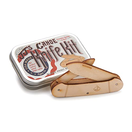 Channel Craft Canoe Wooden Knife Kit USA Tin Box