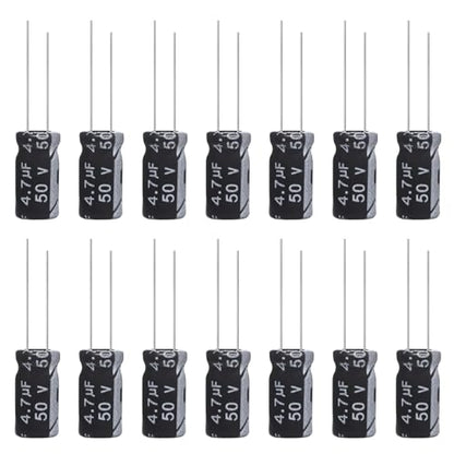 4.7uF 50V 5x11mm Electrolytic Capacitor 4.7 UF MFD 50 Volt 0.2x0.43in Aluminum Capacitors (Pack of 15) - style: 4.7uF 50V 5x11MM