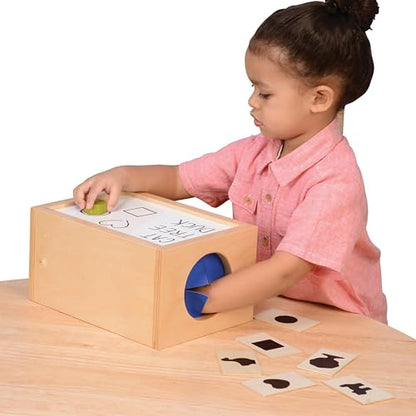 Mystery Feely Box – Hardwood Sensory Science Exploration Tool with Write-and-Wipe Top for STEM Discovery