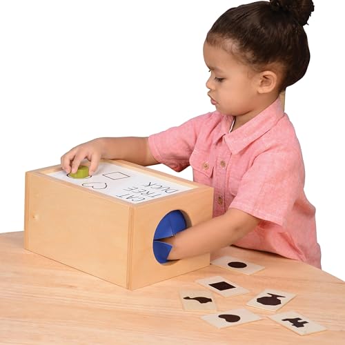 Mystery Feely Box – Hardwood Sensory Science Exploration Tool with Write-and-Wipe Top for STEM Discovery