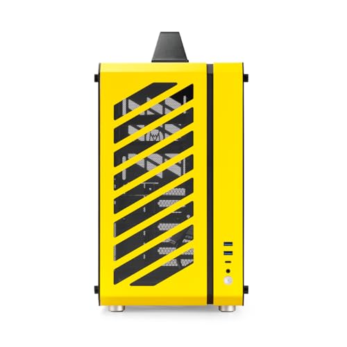 Mechanic Master C34Pro Portable Compact ATX/E-ATX Gaming PC Case Yellow - color: Yellow