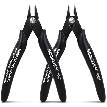 BOOSDEN 2 Pack Small Micro Wire Cutters Flush Cutter Pliers 5-Inch - color: Micro - 2 Pack