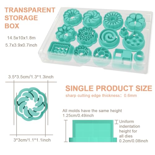 15 Pcs Cookie Shape Polymer Clay Cutters Set Bakery Pattern Clay Cutters for Earrings Making Jewelry DIY Crafts, Geometric Clay Cutting Tools - style: Cookie Shape
