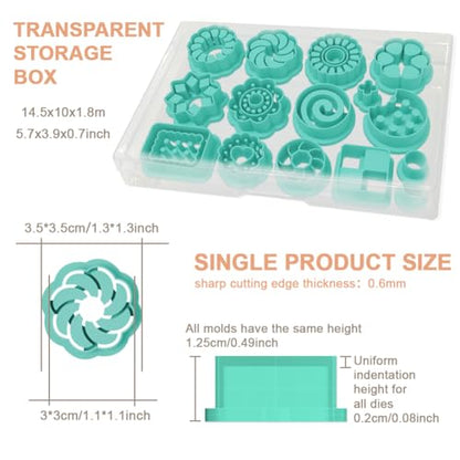 15 Pcs Cookie Shape Polymer Clay Cutters Set Bakery Pattern Clay Cutters for Earrings Making Jewelry DIY Crafts, Geometric Clay Cutting Tools - style: Cookie Shape