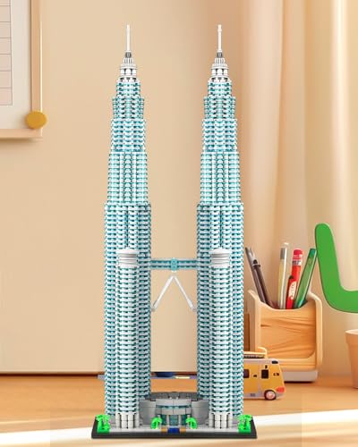 Malaysia Twin Towers - Blocks Set,5839 PCS 1:800 Landmark Model for Adults - color: Malaysia Twin Towers