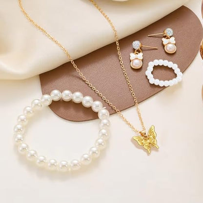 1178 Pcs Pearl Bracelet Making Kit Clear Beads for Bracelets for Adult - color: 12-White & Off-White & Clear