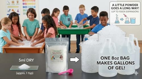 Super Absorbent Polymer Science Kit - 8oz of Water Gel Crystals for Amazing STEM Experiments, Classroom Projects & Sensory Play - The Perfect Educational Kid's Gift