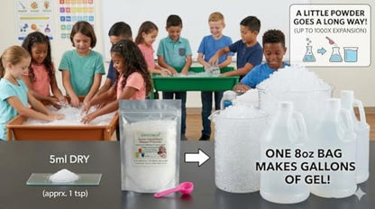 Super Absorbent Polymer Science Kit - 8oz of Water Gel Crystals for Amazing STEM Experiments, Classroom Projects & Sensory Play - The Perfect Educational Kid's Gift