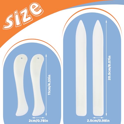 WONVOC 4 Pcs Bone Folders, Crease Makers, Scoring Tool, Bone Folder Tool - size: 4 pcs