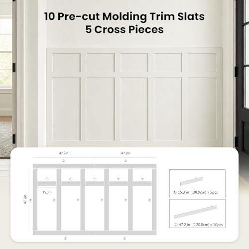 Board and Batten Wall Panel Kit, Paintable Wainscoting Panels