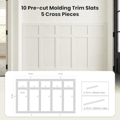 Board and Batten Wall Panel Kit, Paintable Wainscoting Panels