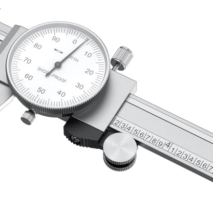 HDLNKAK Dial Caliper Shockproof with Watch 0-6" Range - color: White