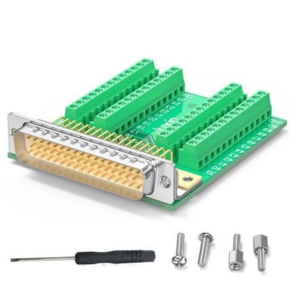DB50 Male Breakout Board, HDB50 D-Sub 50 Pin Terminal Block Adapter, No Soldering Screw Terminal Connector Module with Clear Pin Labels for Industrial Wiring - color: DB50 male