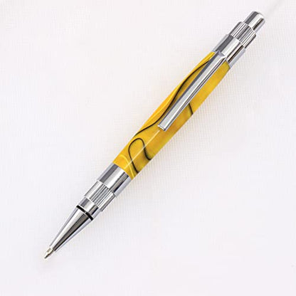 Legacy Woodturning, Gear Click Pen Kit - Chrome, 8 Pack, Woodworking Project Kit