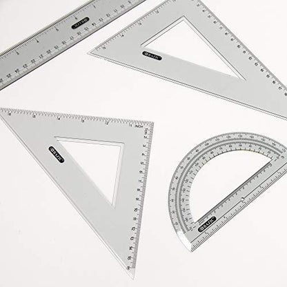 BAZIC 4-Piece Geometry Ruler Combination Sets