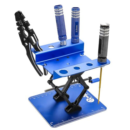 RC Car Work Stand Lift Lower w/Screw Tray for 1/8 1/10 1/12 RC Cars, Blue - color: Blue