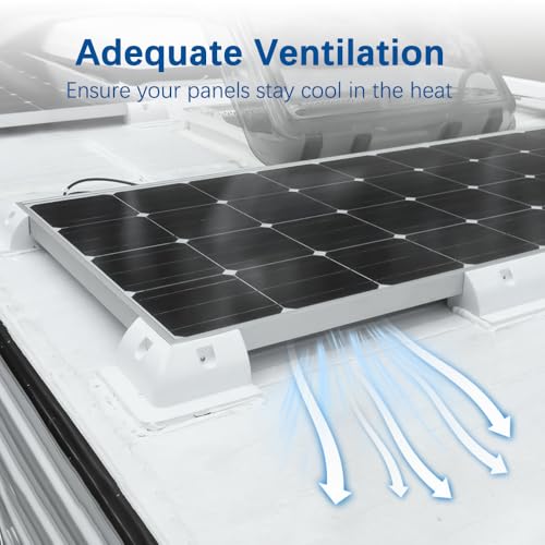 4pcs Solar Panel Mounting Brackets Kit, Dill-Free, UV Resistant, for RV, Truck, Camper, Boat (4 pcs Corner mounting Brackets, White)