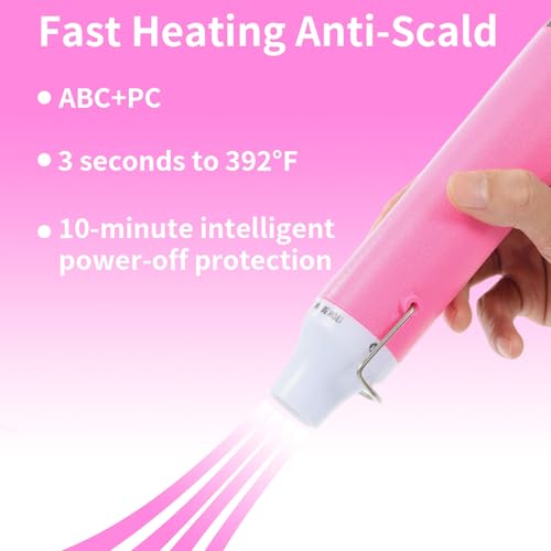 Heat Gun 300W, Handed Hot Air Gun for Crafting and DIY (Pink) - color: Pink