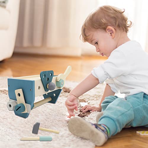 Montessori Wooden Tools Toddler Educational Construction Toy - color: Blue