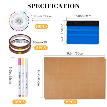 18Pcs Sublimation Accessories, Tshirt Ruler Guide Vinyl Alignment Tool, Heat Press Accessories, Teflon Sheet Non Stick 16x20, Heat Resistant Tape 0.4" x108ft, PVC T Shirt Rulers to Center Designs - style: Tshirt Ruler-18