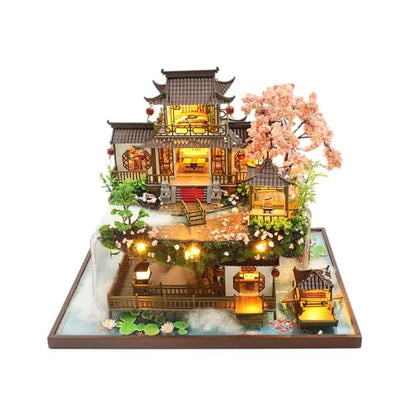DIY Miniature House Kit Dollhouse Kit for Adults Chinese Wonderland - color: Wonderland