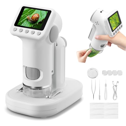 1600X Microscope for Kids, 2.0" Screen Toddler Toy, White - color: White