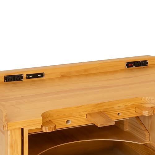 Noble Fine Wood Smart Jewelers Bench - Wooden Workbench with Drawers, Solid Wood Top, Power Outlets and USB Ports for Jewelry Making - size: Workbench with Power Outlets