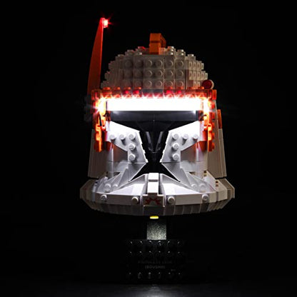 VONADO LED Light Kit Compatible with Lego Clone Commander Cody Helmet 75350, DIY Lighting Set Compatible with Cody Helmet 75350 (NO Model), Creative Lights Gift for The Clone Wars Fans - style: Light Compatible with Lego Clone Commander Cody Helmet 75350
