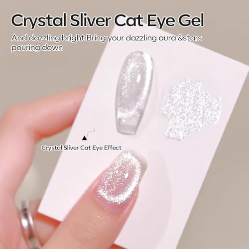 modelones Cat Eye Magnet, 5 in 1 Multifunction Nail Magnets for Cat Eye Gel Nail Polish, Magnetic Sticks Nail Design Glassy Moon French Flower Heart Cats Eye Effect Manicure DIY