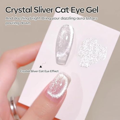 modelones Cat Eye Magnet, 5 in 1 Multifunction Nail Magnets for Cat Eye Gel Nail Polish, Magnetic Sticks Nail Design Glassy Moon French Flower Heart Cats Eye Effect Manicure DIY
