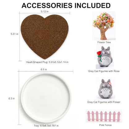 Plant Growing Kit for Kids, Heart-Shaped DIY Mini Garden with Peat Moss & Coco Coir, Planting Activity Kit with Tray and Decorations, Indoor Gardening Gift for Kids - size: Pink Fence