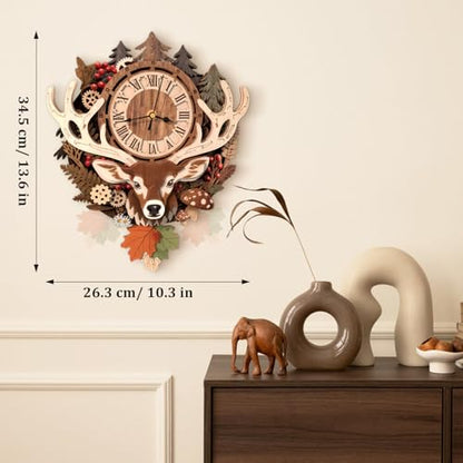 3D Wooden Puzzle for Adults - Forest Deer Clock - color: Forest Deer Clock